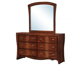 Jenny 6 Drawer Dresser with Mirror in Medium Espresso Finish