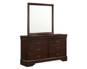 Louis Philippe 6 Drawer Dresser with Mirror in Cherry