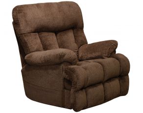 Sterling Power Headrest with Lumbar Power Lay Flat Recliner with Heat and Massage in Chocolate