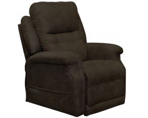 Haywood Power Headrest Power Lift Lay Flat Recliner with Heat and Massage in Chocolate