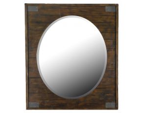 Magnussen Pine Hill Portrait Oval Mirror in Rustic Pine