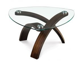 Allure Pie Shaped Cocktail Table in Hazelnut