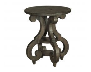 Bellamy Round Accent End Table in Peppercorn