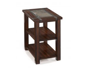 Magnussen Roanoke Rectangular Chairside End Table in Cherry and Slate
