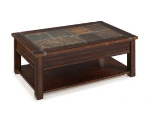Magnussen Roanoke Rectangular Lift Top Cocktail Table in Cherry and Slate