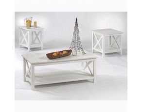 Seascape I 3 Piece Accent Tables in Textured White