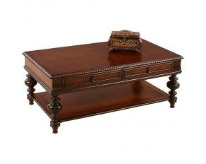 Progressive Furniture Mountain Manor Castered Rectangular  Cocktail in Heritage Cherry