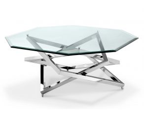 Magnussen Lenox Square Octoganal cocktail Table in Nickel