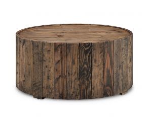 Magnussen Dakota Round Cocktail Table with casters in Rustic Pine