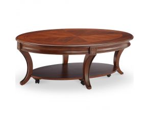 Magnussen Winslet Oval Cocktail Table with casters in Cherry