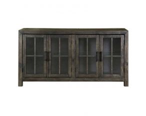 Magnussen Bellamy Buffet Curio in Deep Weathered Pine