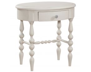 Rodanthe Accent Table in Dove White with Rub Through