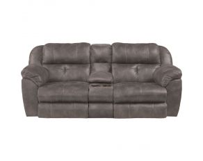 Ferrington Power Headrest with Lumbar Lay Flat Reclining Console Loveseat in Dusk