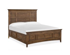 Bay Creek Queen Panel Storage Bed in Toasted Nutmeg