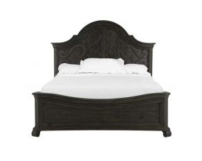 Bellamy Queen Shaped Panel Bed in Peppercorn