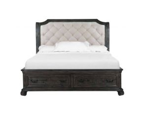 Bellamy King Sleigh Storage Bed in Peppercorn