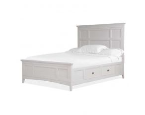 Heron Cove Queen Panel Storage Bed in Chalk White