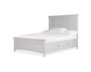 Heron Cove King Panel Storage Bed in Chalk White