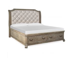 Tinley Park King Sleigh Storage Bed in Dovetail Grey