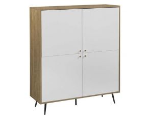 Gencho Cabinet in White and Oak Finish