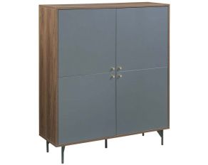 Gencho Cabinet in Gray and Walnut Finish