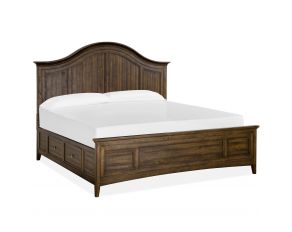 Bay Creek Queen Arched Storage Bed in Toasted Nutmeg
