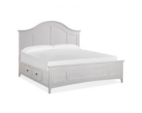 Heron Cove California King Arched Storage Bed in Chalk White