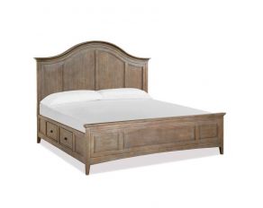 Paxton Place California King Arched Storage Bed in Dovetail Grey