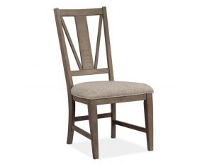 Paxton Place Dining Side Chair with Upholstered Seat in Dovetail Grey