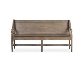 Paxton Place Bench with Back in Dovetail Grey