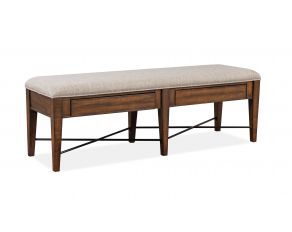 Bay Creek Bench with Upholstered Seat in Toasted Nutmeg