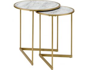 Garo Nesting Accent Table in Gold Finish