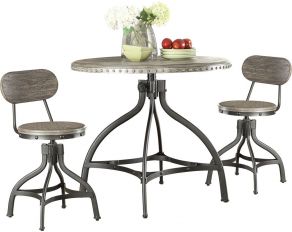 Acme Furniture Fatima 3 Piece Counter Height Set in Gray Oak