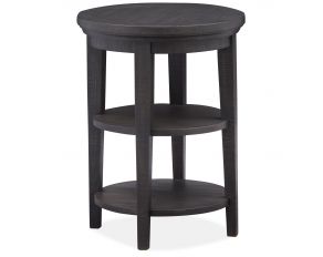 Westley Falls Round Accent End Table in Graphite