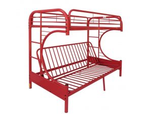 Eclipse Twin over Full Futon Bunk Bed in Red