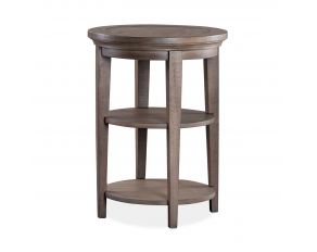 Paxton Place Round Accent End Table in Dovetail Grey