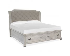 Bronwyn California King Sleigh Storage Bed in Alabaster