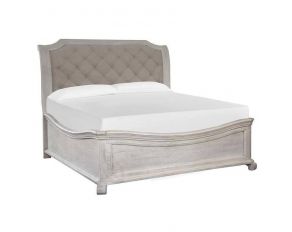 Bronwyn California King Sleigh Bed with Shaped Footboard in Alabaster
