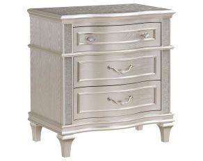 Evangeline 3 Drawer Nightstand in Silver Oak