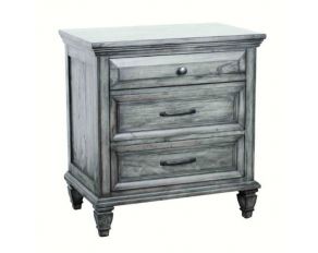 Avenue 3 Drawer Nightstand in Grey