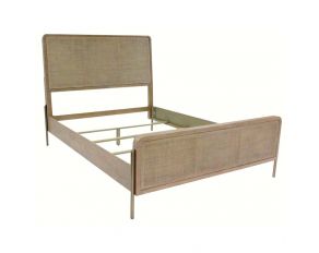 Arini Queen Panel Bed in Sand Wash and Natural Cane