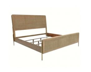 Arini King Panel Bed in Sand Wash and Natural Cane