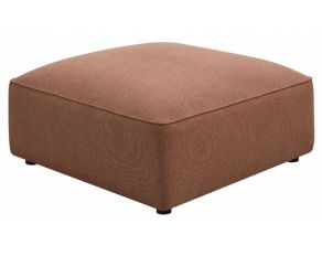 Jennifer Square Ottoman in Terracotta