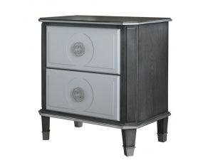 House Beatrice 2 Drawer Nightstand in Charcoal and Light Gray Finish