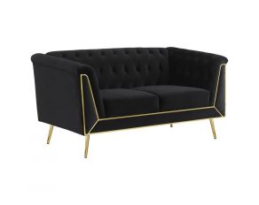 Holly Loveseat in Black and Gold