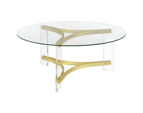G710068 Round Coffee Table in Matte Brass