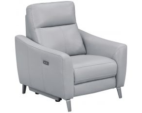 Derek Upholstered Power Recliner in Light Grey