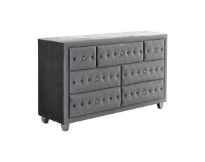 Deanna 7 Drawer Rectangular Dresser in Grey