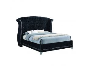 Barzini Queen Tufted Upholstered Bed in Black