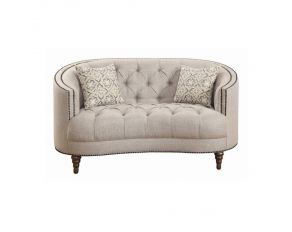 Avonlea Sloped Arm Upholstered Loveseat in Trim Grey